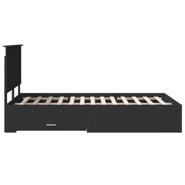 Рамка за легло с таблото Черно 120 x 190 cm Инженерно дърво