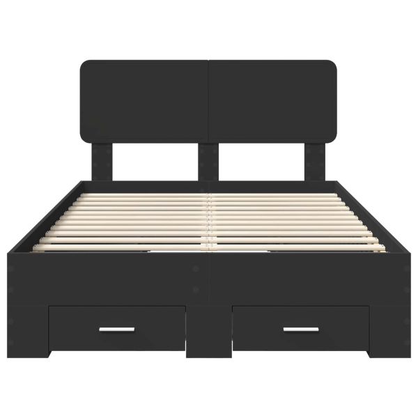 Рамка за легло с таблото Черно 120 x 190 cm Инженерно дърво