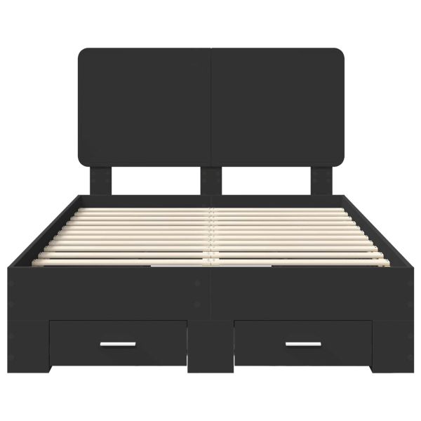 Рамка за легло с таблото Черно 120 x 190 cm Инженерно дърво