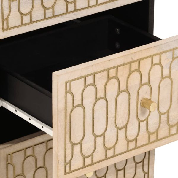 Страничен шкаф 40x33x75 см манго масивно дърво