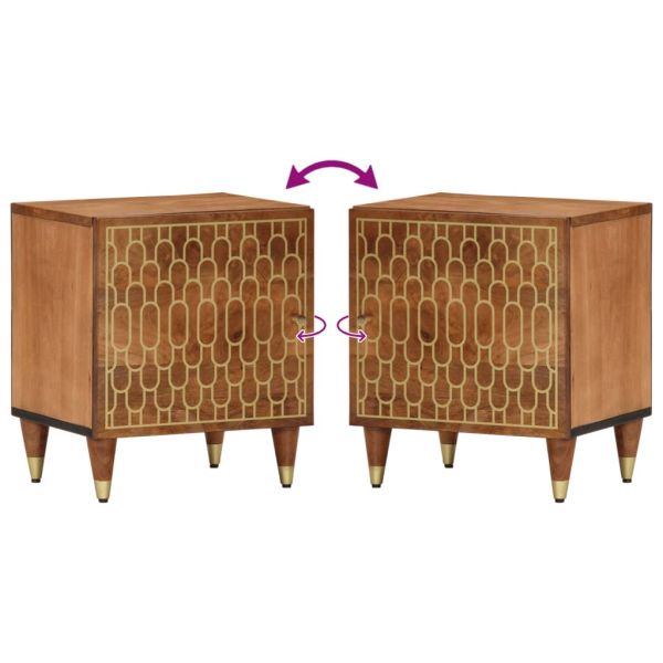 Нощни шкафчета, 2 бр, 40x33x46 см, манго масив