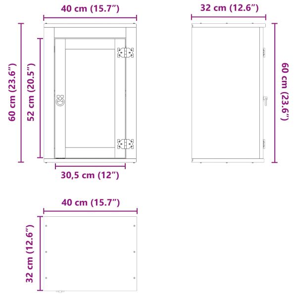 За шкафове с рафт Меден 60 x 32 x 40 см Солидно борово дърво