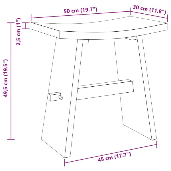 Бански стол Кафяво 50 x 29,5 x 50,5 см Солидно тиково дърво
