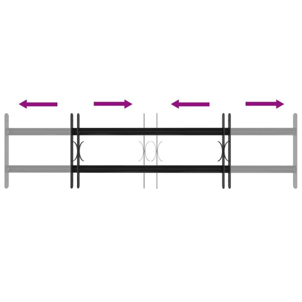 Прозоречна решетка Черно 115 х 30 см Прахово боядисана стомана