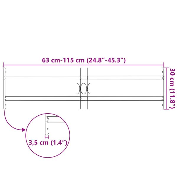 Прозоречна решетка Черно 115 х 30 см Прахово боядисана стомана