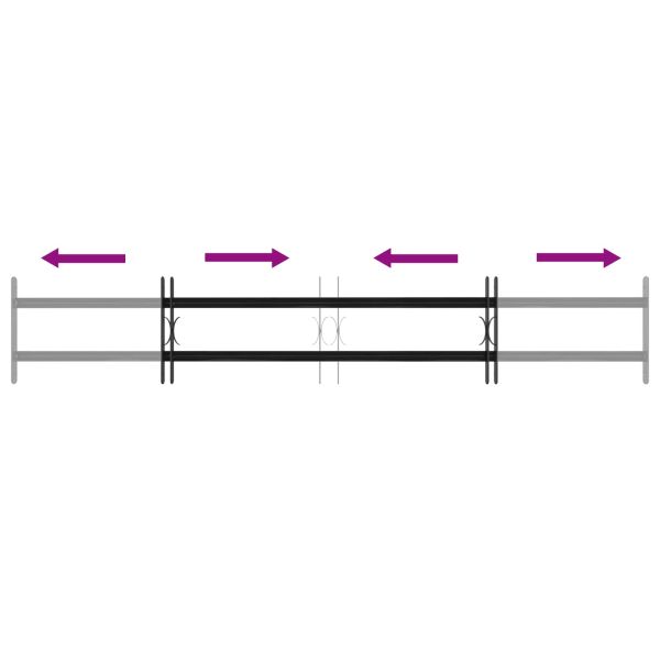 Прозоречна решетка Черно 176 x 30 см Прахово боядисана стомана