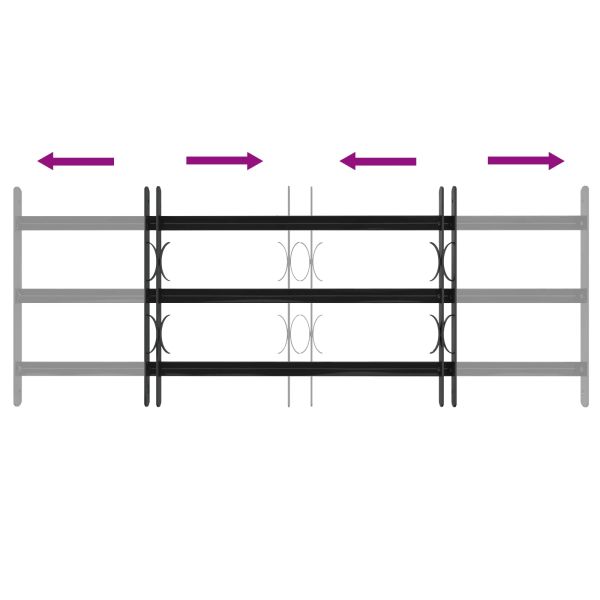 Прозоречна решетка Черно 116 х 45 см Прахово боядисана стомана