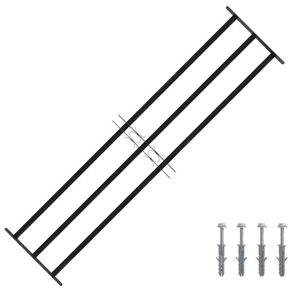 Прозоречна решетка Черно 174 х 45 см Прахово боядисана стомана