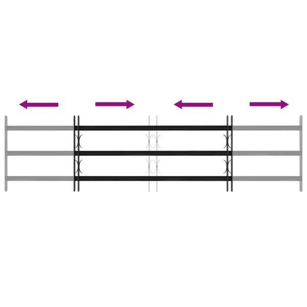Прозоречна решетка Черно 174 х 45 см Прахово боядисана стомана