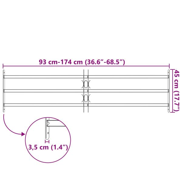 Прозоречна решетка Черно 174 х 45 см Прахово боядисана стомана