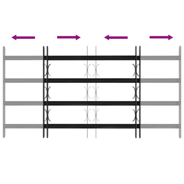 Прозоречна решетка Черно 115 x 60 см Прахово боядисана стомана