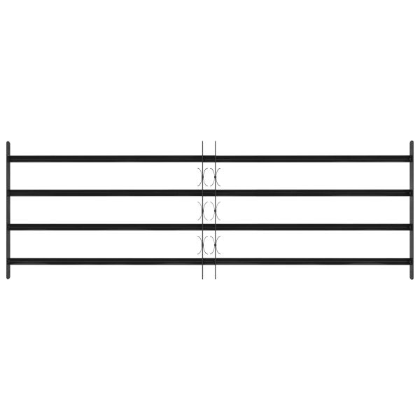 Прозоречна решетка Черно 175 x 60 см Прахово боядисана стомана