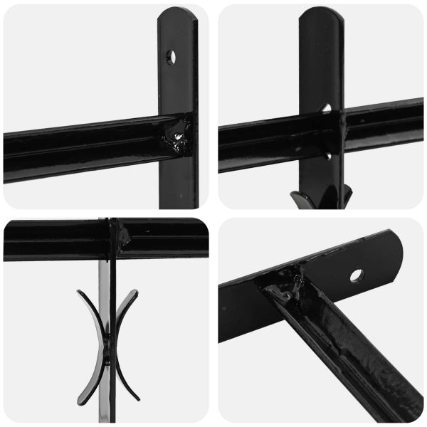 Прозоречна решетка Черно 175 x 60 см Прахово боядисана стомана