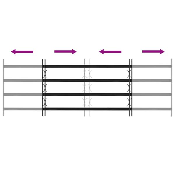 Прозоречна решетка Черно 175 x 60 см Прахово боядисана стомана