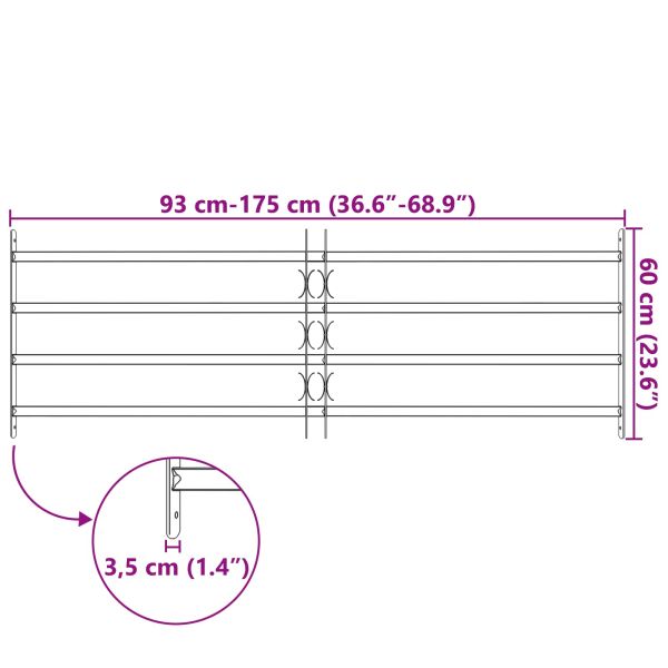 Прозоречна решетка Черно 175 x 60 см Прахово боядисана стомана