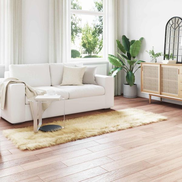 Изкуствен овчи килим Tafalla Крем 80 x 250 cm Полиестер