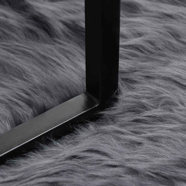 Изкуствен овчи килим Tafalla Антрацит Ø 120 cm Полиестер