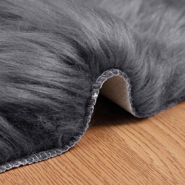 Изкуствен овчи килим Tafalla Антрацит 50 x 80 cm Полиестер