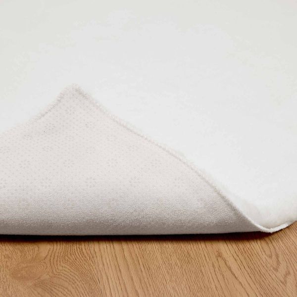 Килим с изкуствена заешка козина Olite Бяло 80 x 150 cm