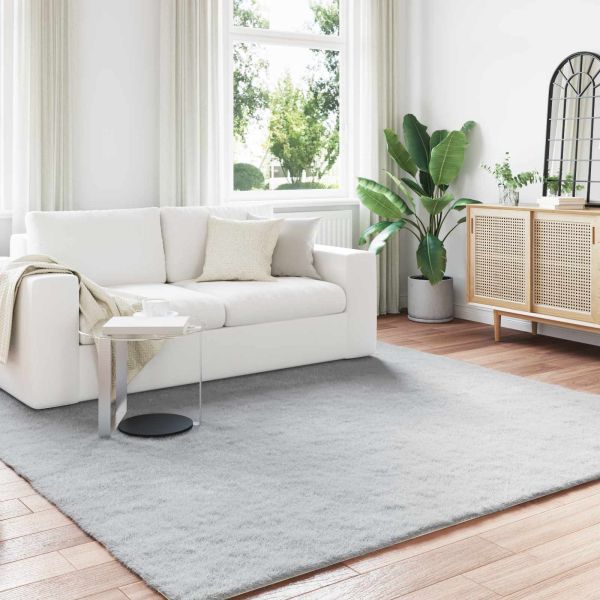 Килим с изкуствена заешка козина Olite Сив 240 x 240 cm