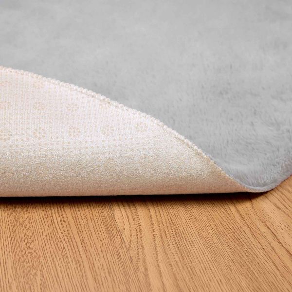 Килим с изкуствена заешка козина Olite Сив Ø 160 см Полиестер