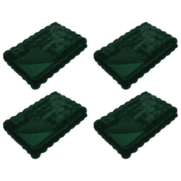 Пухено одеяло от зайче 4 pcs Тъмен зелен 130 x 150 cm Полиестер