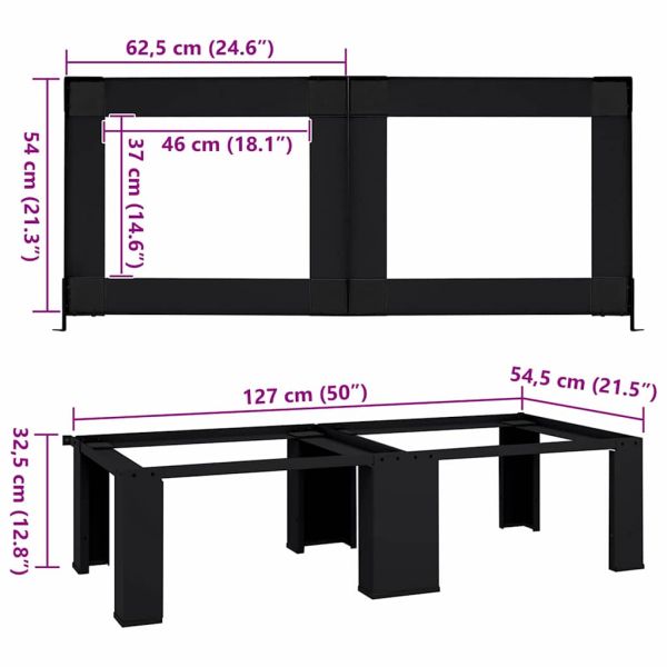 Педестал за пералня 2 pcs Черно 64 x 55 x 32.5 см Стомана