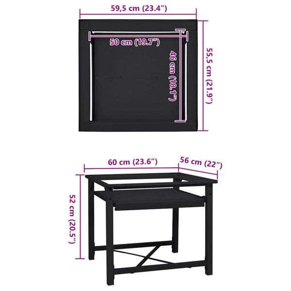 Педестал за пералня Черно 64 x 55 x 32.5 см Стомана