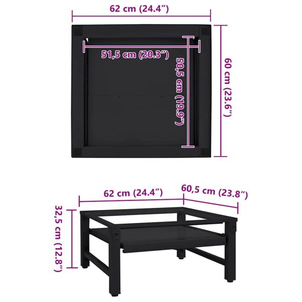 Педестал за пералня Черно 64 x 55 x 32.5 см Стомана
