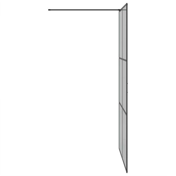 Стена на душ с вход Черно 115 x 195 cm закалено стъкло