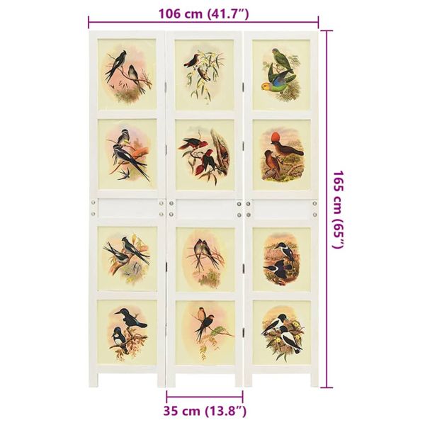 Ромdivider панел Бяло 212 x 165 см МДФ