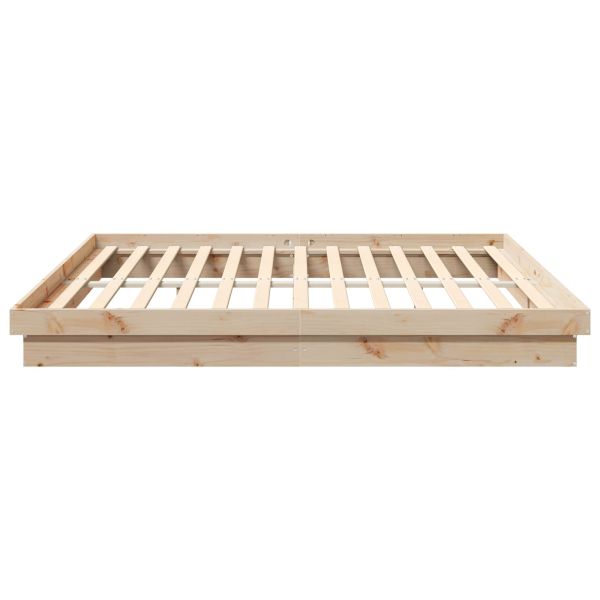 Рамка за легло Естествен 200 x 200 cm Солидно борово дърво