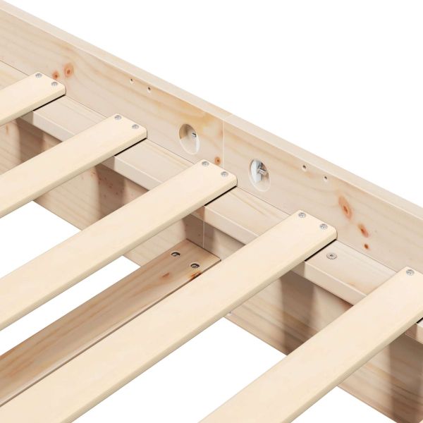 Рамка за легло Естествен 200 x 200 cm Солидно борово дърво