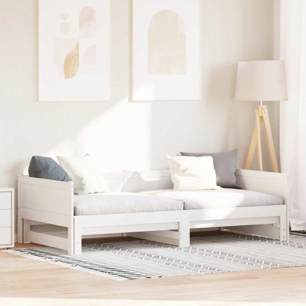 Легло с разтегателен механизъм за деня Бяло