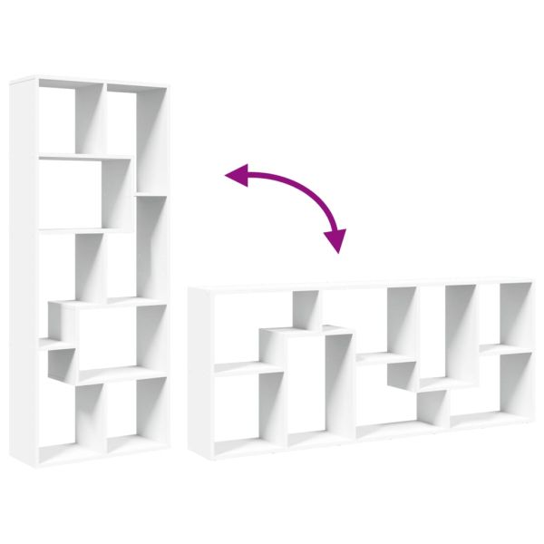 Разделител за стая / библиотека, бял, 67x25x161,5 см