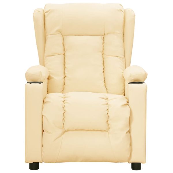 Електрически наклоняем стол, кремав, изкуствена кожа