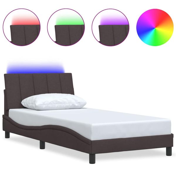 Рамка за легло без матрак Hanko, тъмнокафява, 100x200 см, плат