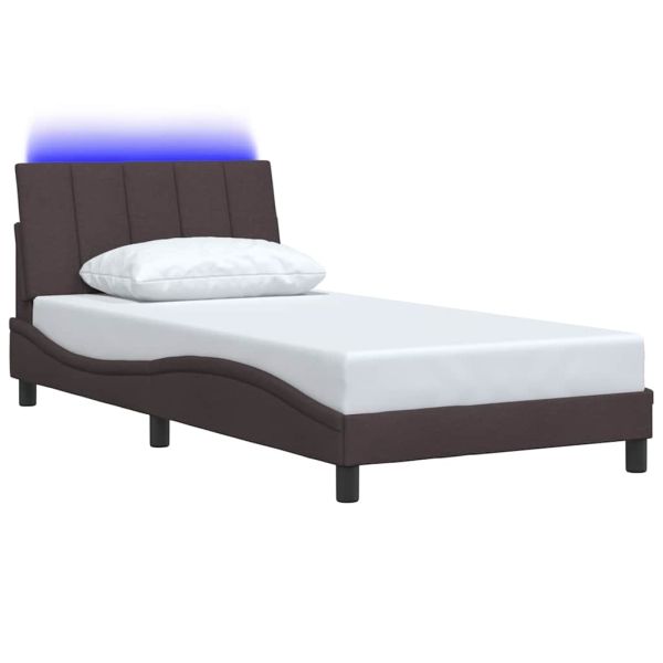 Рамка за легло без матрак Hanko, тъмнокафява, 100x200 см, плат