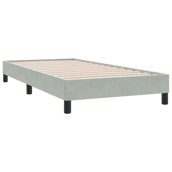 Box Spring Легло без матрак Светло сиво 90x210 cm Кадифе