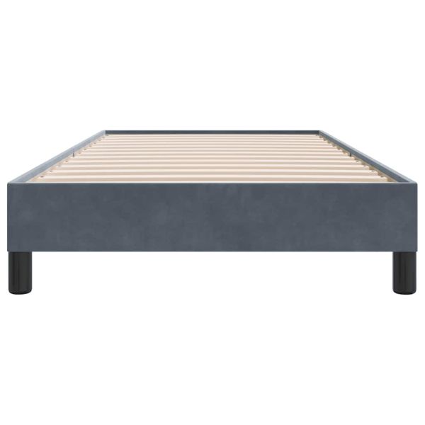 Box Spring Легло без матрак Тъмно сиво 100x210 cm Кадифе