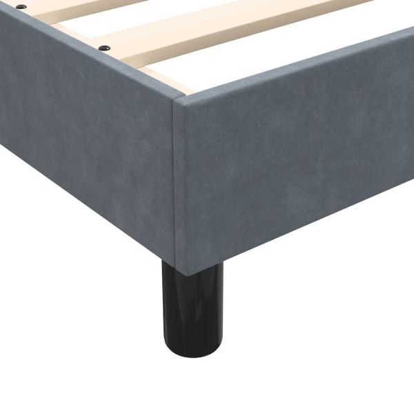 Box Spring Легло без матрак Тъмно сиво 100x210 cm Кадифе