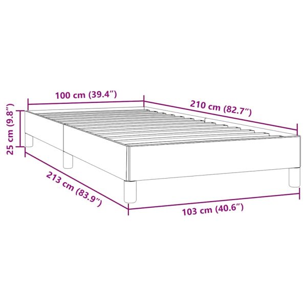 Box Spring Легло без матрак Тъмнозелено 100x210 cm Кадифе