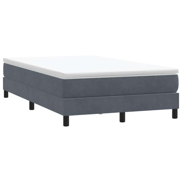 Box Spring легло без матрак Тъмно сиво 120x210 cm Кадифе