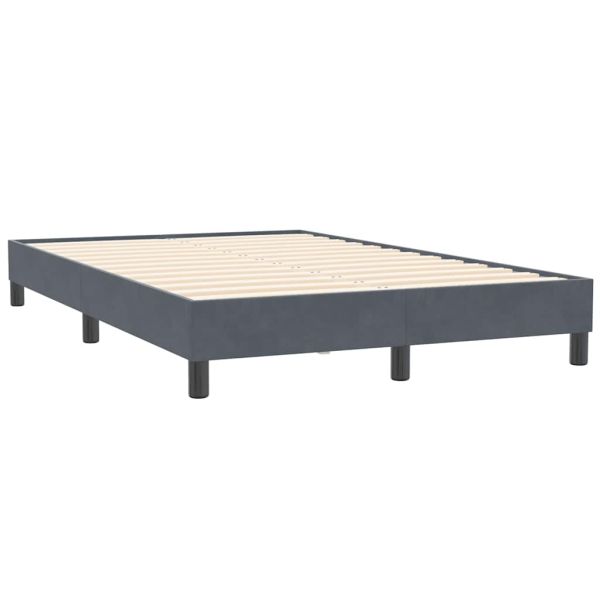Box Spring легло без матрак Тъмно сиво 120x210 cm Кадифе