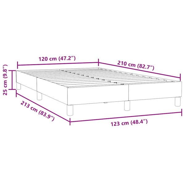 Box Spring Легло без матрак Черно 120x210 cm Кадифе