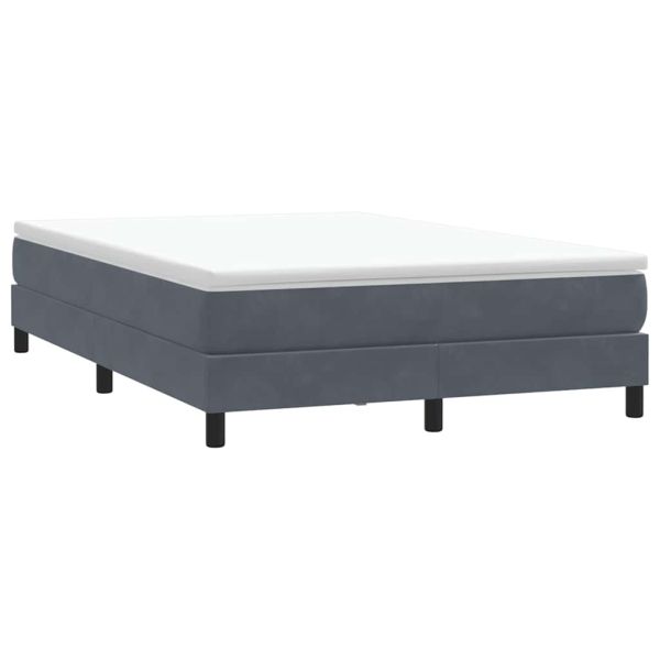 Box Spring легло без матрак Тъмно сиво 140x210 cm Кадифе