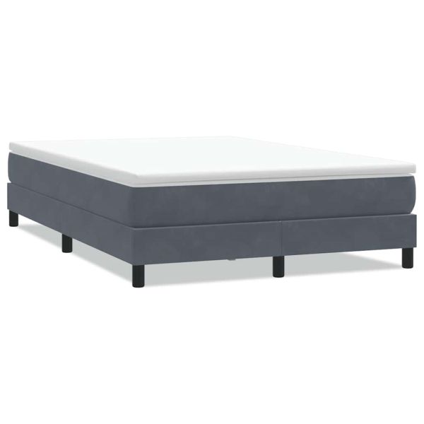 Box Spring легло без матрак Тъмно сиво 140x210 cm Кадифе