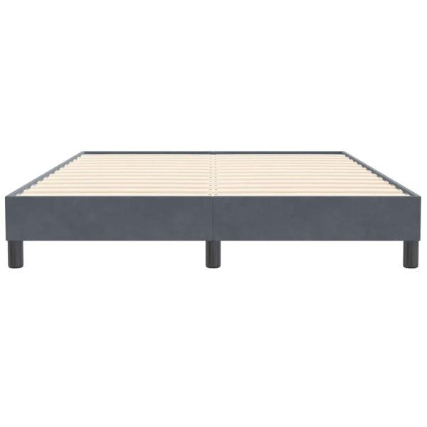 Box Spring легло без матрак Тъмно сиво 140x210 cm Кадифе