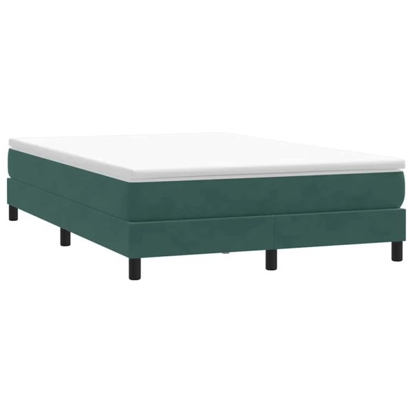 Box Spring Легло без матрак Тъмнозелено 140x210 cm Кадифе