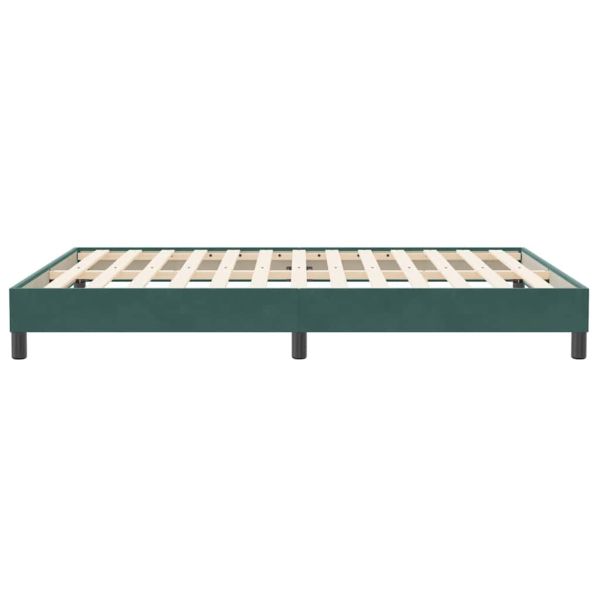 Box Spring Легло без матрак Тъмнозелено 140x210 cm Кадифе